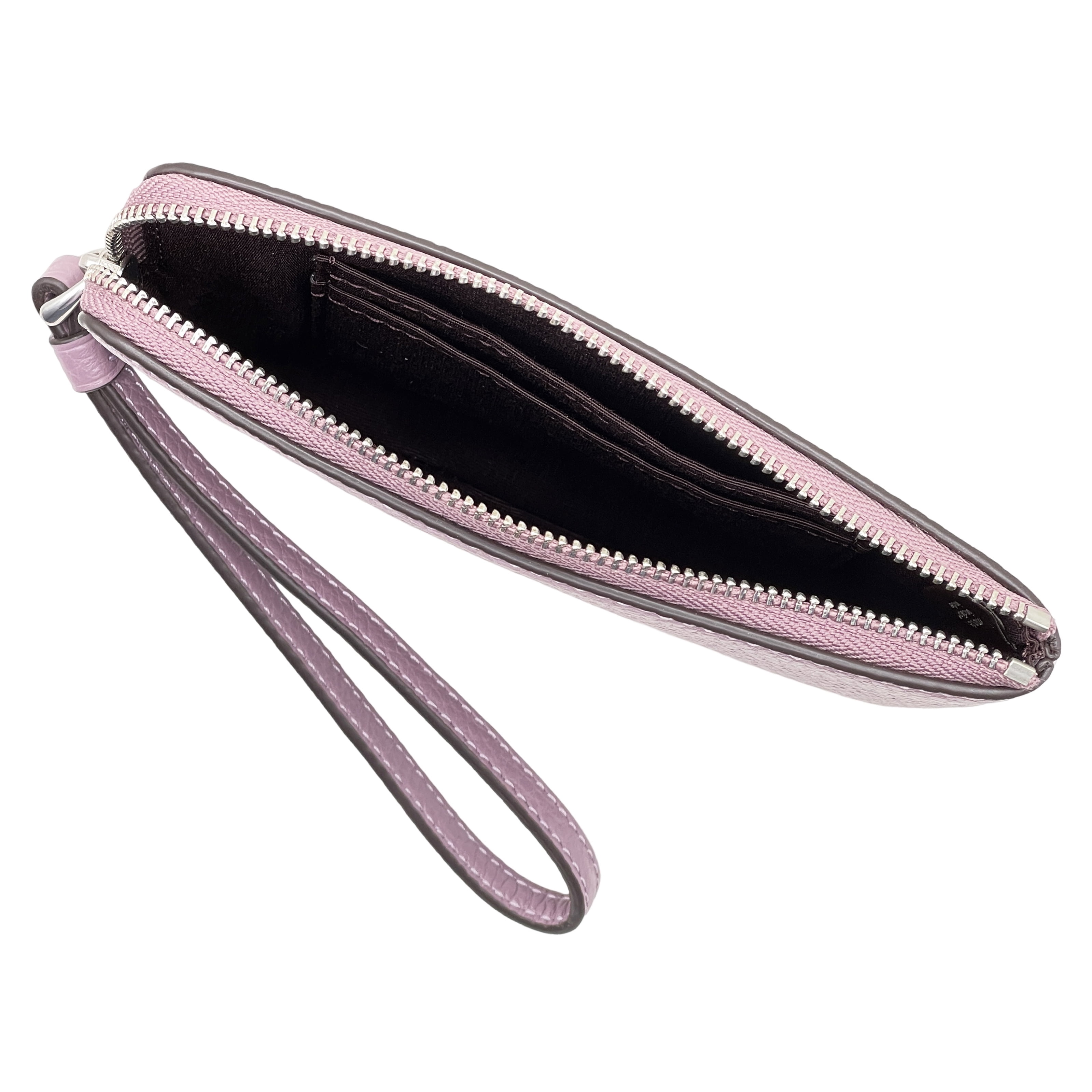 Coach Women's Small Corner Zip Wristlet in Pebbled Leather