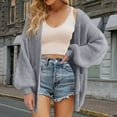 thumbnail image 2 of UPPADA Womens Oversized Cardigans Sweater Soft Cable Knit Open Front Sweater Fall Fashion Outfits Comfy Sweater Tops with Pockets Gray,XXL, 2 of 6