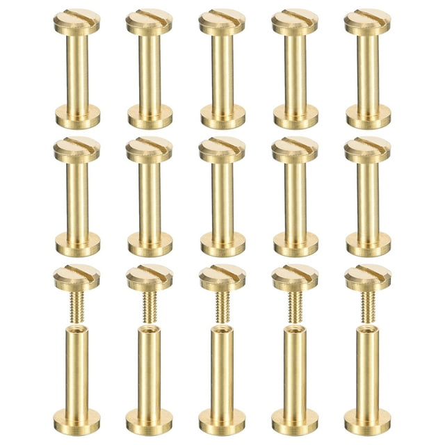 30 Paquete de tornillos Chicago de latón, remaches de clavo de poste de 12x6mm para manualidades en cuero