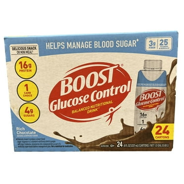 Boost Glucose Control Nutritional Drink, Rich Chocolate, 8 Fluid Ounce (24 Pack)