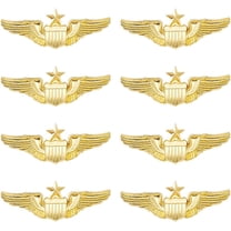 8Pcs Wings Pin Gold Wing Pilot Badge Pilot Costume Lapel Pin Alloy Brooch Air Force Wing Pins Metal Aviator Brooch for Hat Shirt Jacket Uniform Costume DIY Making
