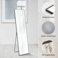 thumbnail image 6 of Topcobe Mirror Full Length, 16" x 59" Floor Mirror with Stand, Aluminum Alloy Frame Full Body Mirror, Standing Hanging or Leaning Against Wall for Bedroom and Living Room, Gold-rect, 6 of 6