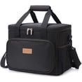 thumbnail image 1 of Bolsa de almuerzo aislada 15L, bolsa de comida más fresca para almuerzo/trabajo/escuela/playa/picnic negro, 1 of 5