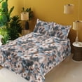thumbnail image 2 of Ambesonne Vintage Fitted & Flat Sheet with Sham 3 Pcs Set, Art Watercolor Floral Print, Twin XL, Pale Rust Slate Blue, 2 of 5