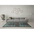 thumbnail image 3 of Ahgly Company Indoor Square Persian Light Blue Traditional Area Rugs, 7' Square, 3 of 4