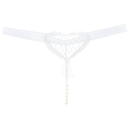 Xiaoxatg Women s Panties Women Low Waist Sexy Heart Shaped Hollow Large Mesh G String Pants Pearl Massage Underpants Boy Shorts Underwear for Women plus Size 4x