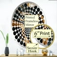 thumbnail image 3 of Designart "Midnight Mystique in Gold and Black" Marble Radial Dot Round Wall Mirror - Oval Printed Decorative Mirror - Multiple Color Options, 3 of 5