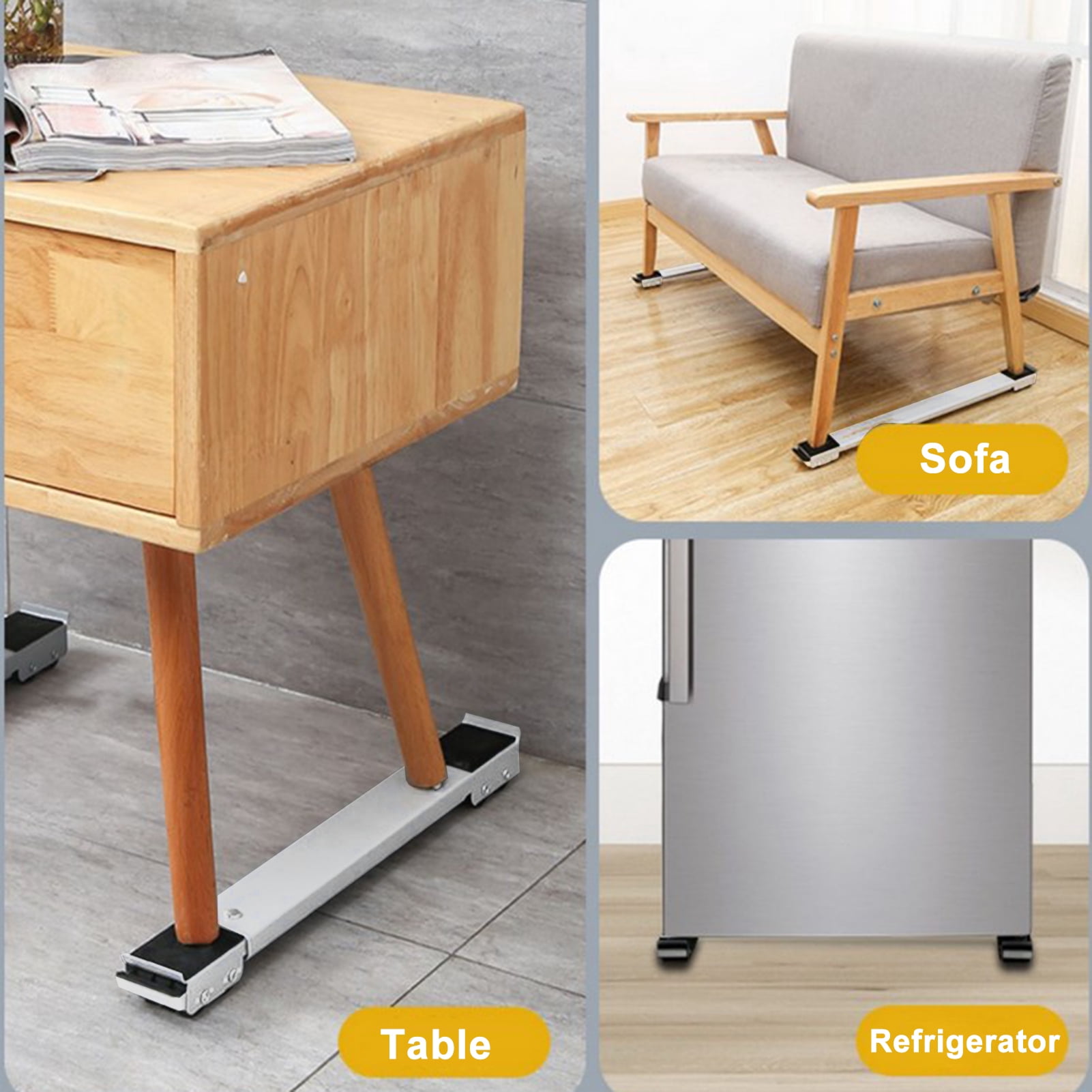 Mosey 2Pcs Mobile Washing Machine Bases with Locking Brake Stable Stand for Easy Moving And Floor Protection