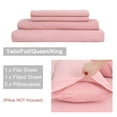 thumbnail image 4 of PiccoCasa 4 Pieces Bed Sheets Set with Flat Sheet, Fitted Sheet and Pillowcases Twin Pink, 4 of 6