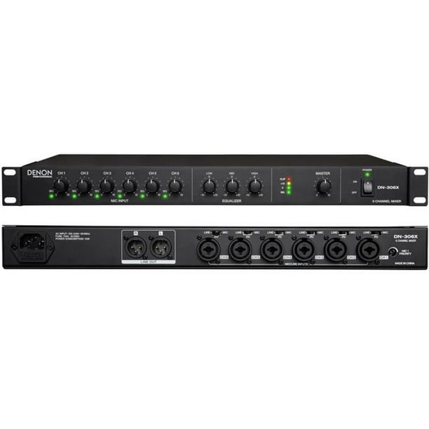 inMusic Brands DN306X 6Channel Mixer with Amplifier & Mic Walmart