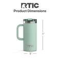thumbnail image 5 of RTIC 16 oz Ceramic Lined Insulated Road Trip Travel Mug, Leak-Resistant Lid, Fresh Mint, 5 of 9