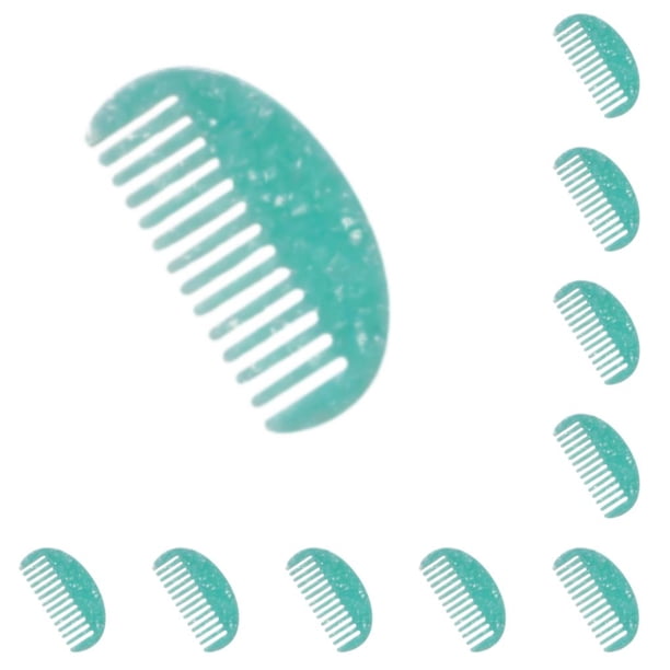 Qarigey Peine de pelo semicircular elegante y retro químico para peinado de inspiración vintage Peine de pelo semicircular ligero azul azul 10Conjunto
