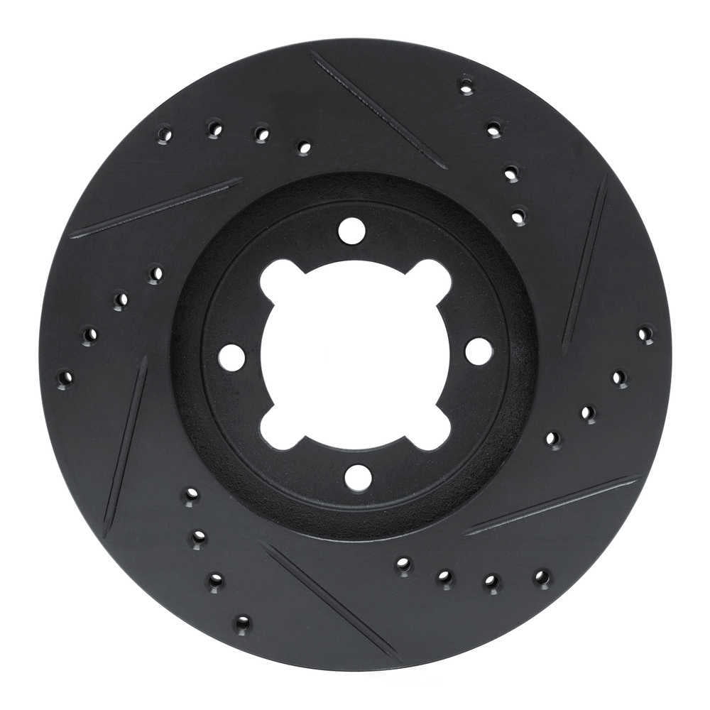 Dynamic Friction Company 633-76018L DFC Brake Rotor - Drilled And Slotted - Black