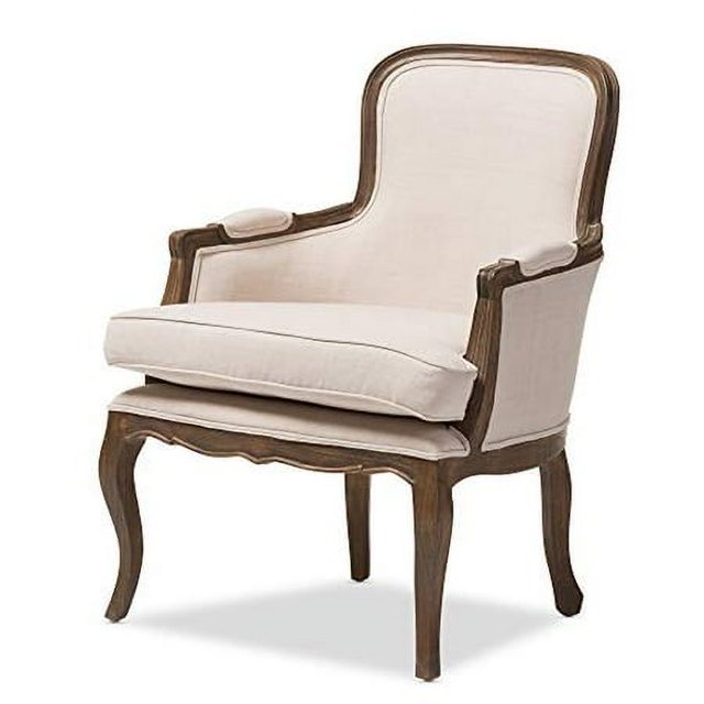 Baxton Studio Napoleon Fauteuil d'Appoint Traditionnel Français, Cendre