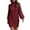 Wine, variant on Fashion 2025 Lindreshi Sweater Dress Fall Fashion Fashion Women Summer Casual Solid Dressround Neck Long Sleeve Loose Dress