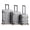 Silver, variant on 3 Piece Luggage Sets ABS Hard Shell Suitcase with TSA Lock 360° Spinner Wheels, Carry On & Checked Luggage Black
