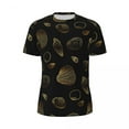 thumbnail image 4 of T Shirt For Men Sports Sea Shells Popular Gold and Black Summer Tee Shirt O Neck Streetwear Design T, 4 of 7