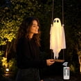 thumbnail image 6 of Halloween Decorations Outdoor Swinging Ghost, Swinging Ghost Outdoor Decor, Hanging Ghosts Halloween Decor, Ghosts Decorations for Front Porch Yard Tree(Including Remote Control), 6 of 7