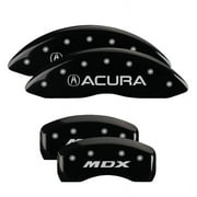 MGP 4 Caliper Covers Engraved Front & Rear Vtech Black finish silver ch Fits select: 2002-2006 ACURA RSX