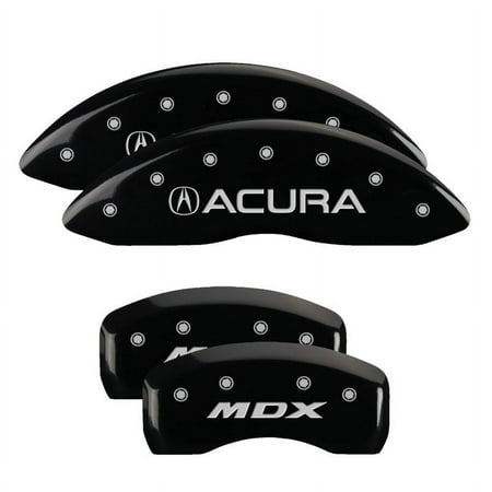 MGP 4 Caliper Covers Engraved Front & Rear Vtech Black finish silver ch Fits select: 2002-2006 ACURA RSX