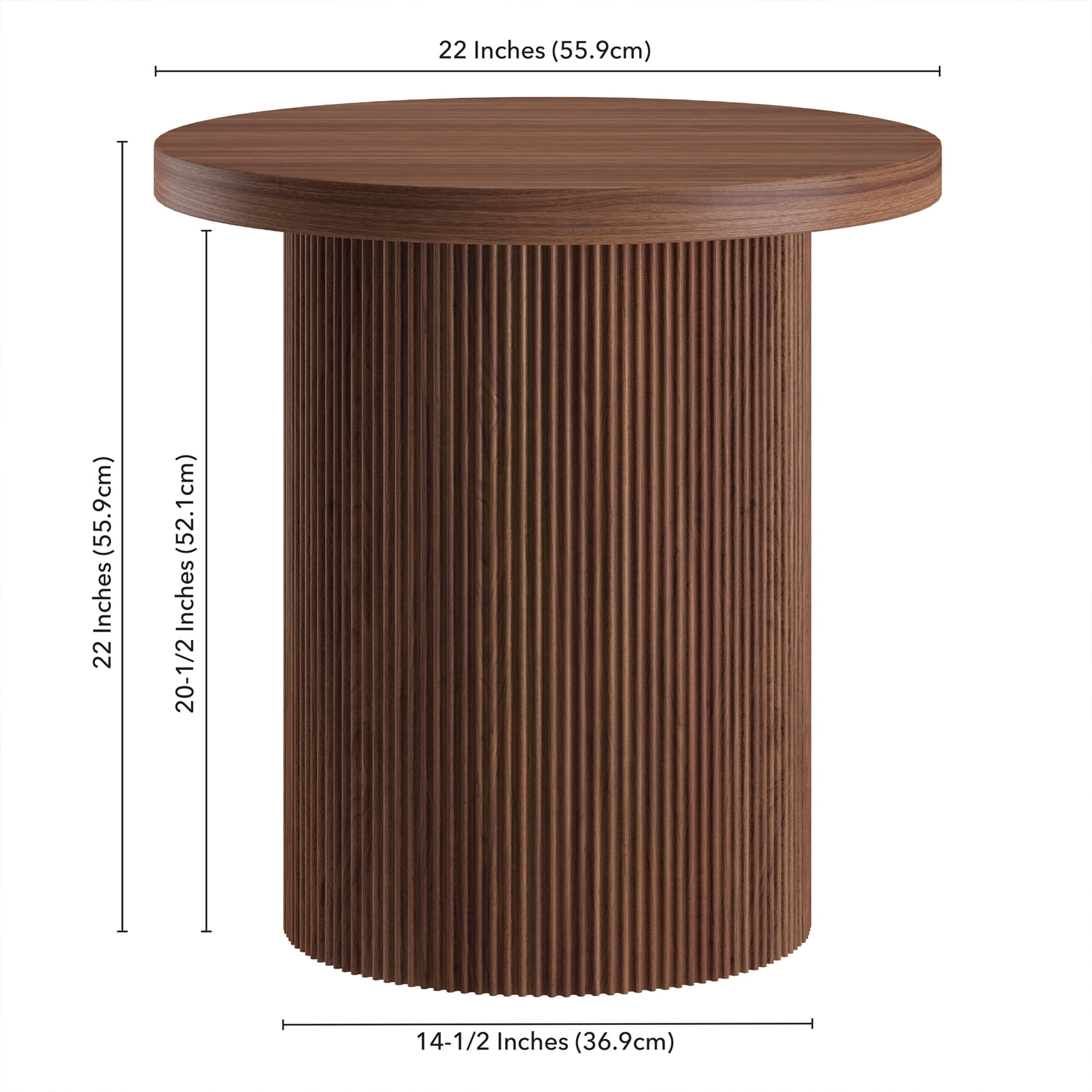 Evelyn&Zoe Modern/Contemporary 22" Wide Satin Walnut Side Table