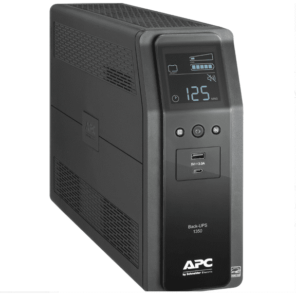Pre-Owned APC UPS Battery Backup Surge Protector, 1350VA, 810W Uninterruptible Power Supply, Back-UPS Pro (BN1350M2) - Black