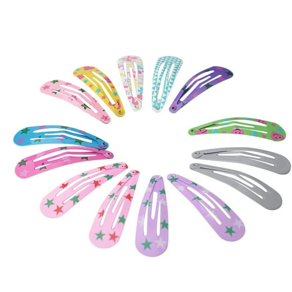 40 Pcs 5cm Snap Hair Clips No Metal Hair Barrettes for Girls Toddlers Kids Women Accessories(Assorted Pattern)