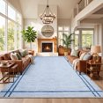 thumbnail image 3 of Garvee 8'x10' Modern Solid Area Rug Washable Line Edge Carpet, Non-Slip Low Pile Indoor Rug for Living Room Bedroom Home Decor, Blue, 3 of 8