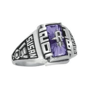 Keepsake Personalized Women's Crest Class Ring available in Valadium, Yellow and White Gold