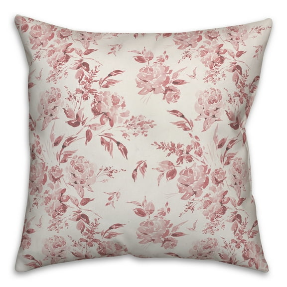 Creative Products Blush Floral Pattern 16x16 Spun Poly Pillow