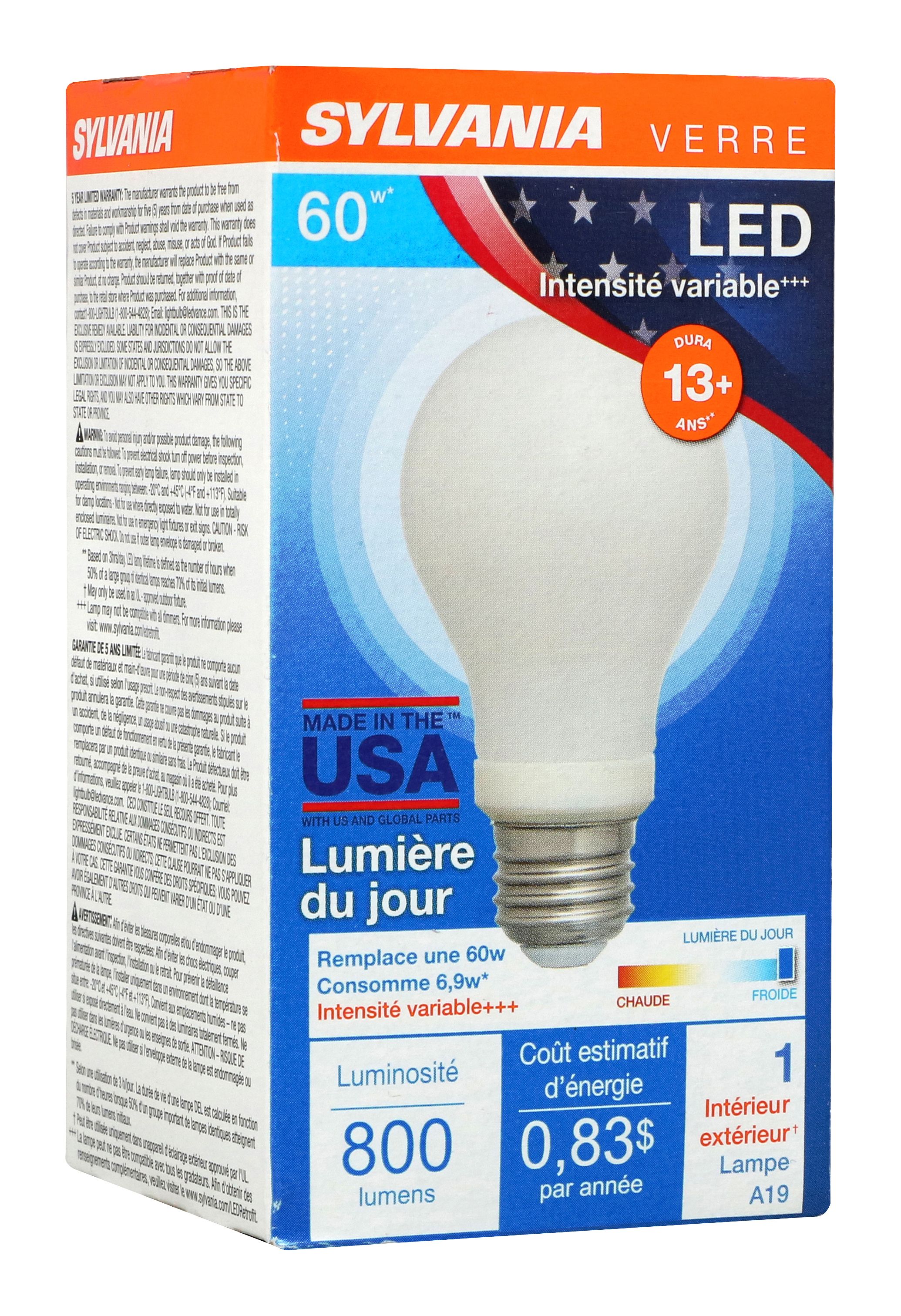 Sylvania Led A19 60w Daylight 1 Pack