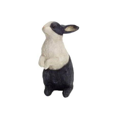 Faux Tabletops - Pack of 2 White and Black Faux Finished Standing Rabbit Decorative Tabletop Figures 10