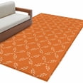 thumbnail image 2 of 2.7x5 Area Rugs, Orange Morocco Non-Skid Rubber Backing Large Rectangle Rugs - Living Room Bedroom Home Office, Geometric Leaf Diamond Lattice Abstract Indoor Floor Mat Carpets Washable Rug, 2 of 9