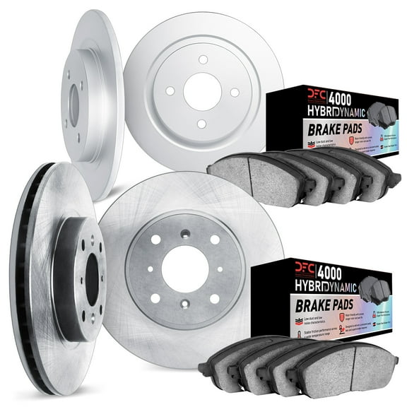 Dynamic Friction Company Front and Rear Brake Rotors Kit | 4000 HybriDynamic Brake Pads 6804-67012