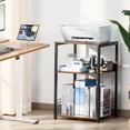 thumbnail image 4 of Large Record Player Stand, Turntable Stand with Vinyl Storage Holds up to 130 Albums, Record Player Table for Living Room, Brown, 4 of 8