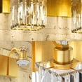thumbnail image 5 of Aoile Wall Sconces Lighting, 6-Light Crystal Vanity Light Fixtures with Square Shade for Bedroom, Living Room, Hallway, Gold, 5 of 8