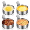 thumbnail image 1 of Roofei Egg Ring, Stainless Steel Omelette for Fried Eggs, Non-Stick Cooking Rings，Egg Rings for Frying pan (4 Packs), 1 of 6