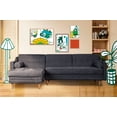 thumbnail image 1 of Sofá Cama Modular Reversible de Velvet Gris Oxford Beehive Memory Foam Modelo Mondlak Makora, 1 of 8
