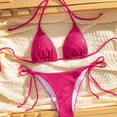 thumbnail image 4 of TSADFHJI Maillots de Bain pour Femmes Maillot Dermoprotecteur Bikini Aguichant Deux Pièces Ensemble Bikini à Sequins String Triangle Maillot de Bain L Rouge, 4 of 6