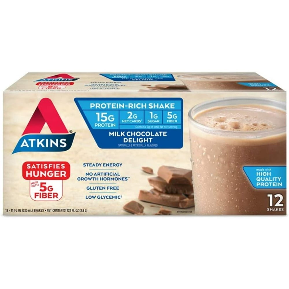 Atkins Gluten Free ProteinRich Shake, Milk Chocolate Delight, Keto