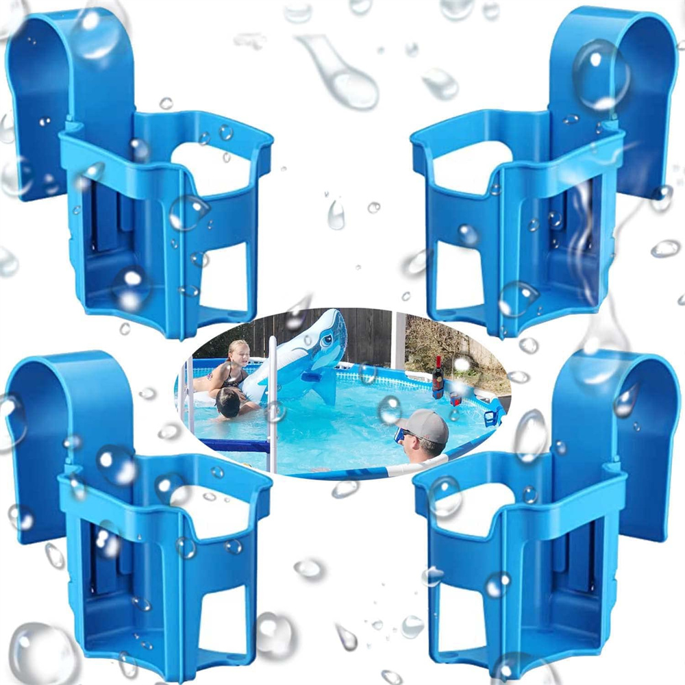 Blue Poolside Cup Holder Refreshing Drinks Above Ground Pool Cup Holder