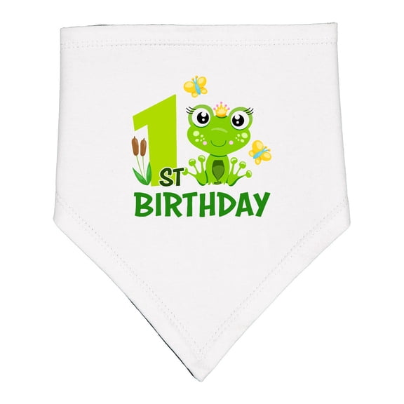 Inktastic 1st Birthday Princess Frog Baby Bandana Bib