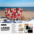 thumbnail image 5 of Wukai Rose Flowers Print Zipper Bag,large Beach Tote Bag,Waterproof Sandproof Bag,Grocery and Picnic Tote Travel Bag, 5 of 5