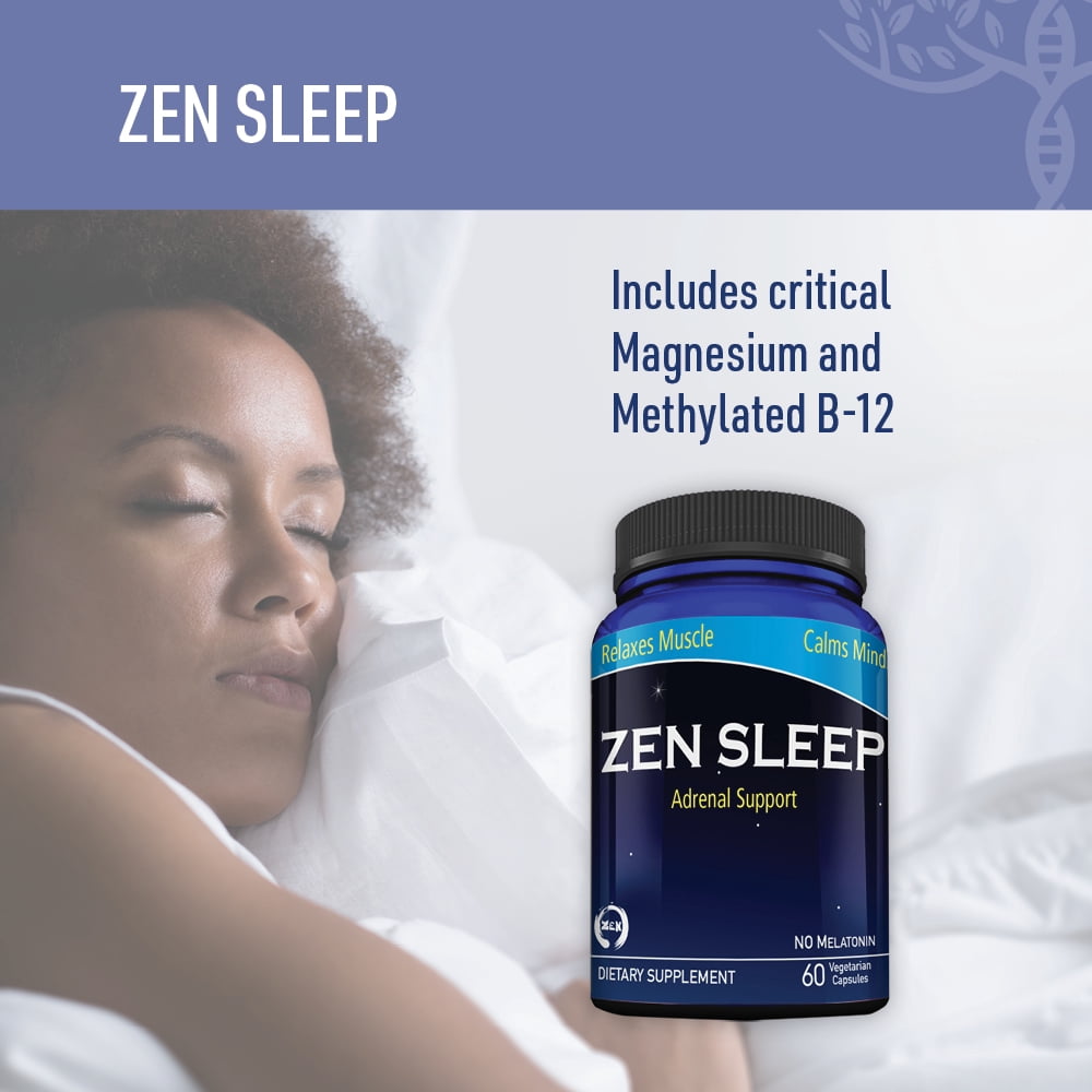 Liver Medic's Zen Sleep Non-Addictive Sleep Aid w/Adrenal Support.  No Melatonin (60 Veggie Caps)