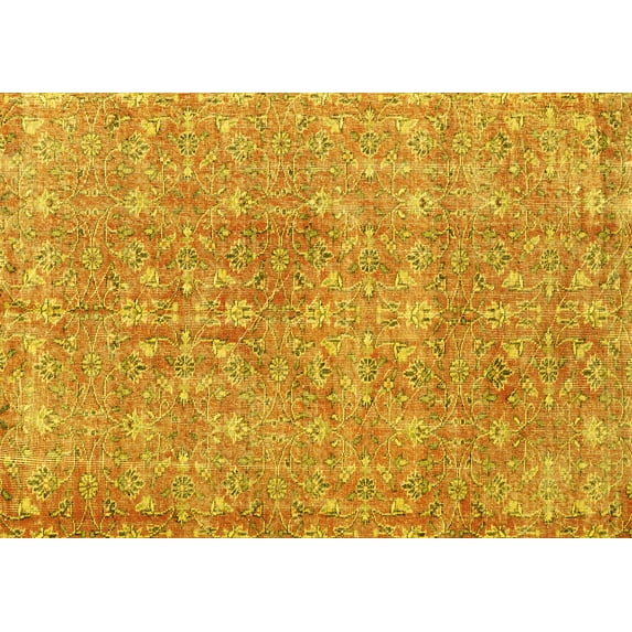 Ahgly Company Indoor Rectangle Persian Yellow Traditional Area Rugs, 7' x 10'