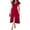 Rust, variant on Women's Surplice Ruffled Cap Sleeve Zip Back Dress 100% Polyester Fabric Slit Detail Elegant Everyday Party Wear