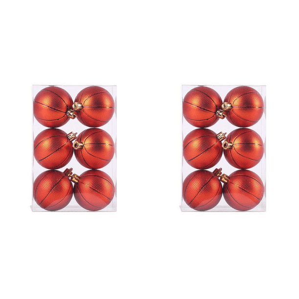 6 Unidades/juego Bolas Prácticas para Navidad 6cm Fiesta Navideña (baloncesto)