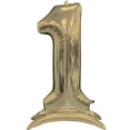 thumbnail image 2 of 54 inch Stand-Up Numberz 1 - White Gold (Air-Fill Only) Foil Mylar Balloon - Party Supplies Decorations, 2 of 5