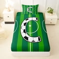 thumbnail image 3 of Erosebridal Modern Soccer Court Pattern Kids Twin Sheet Sets,Letter C Monogrammed Bedding For Boys Teens 3pcs, 3 of 6