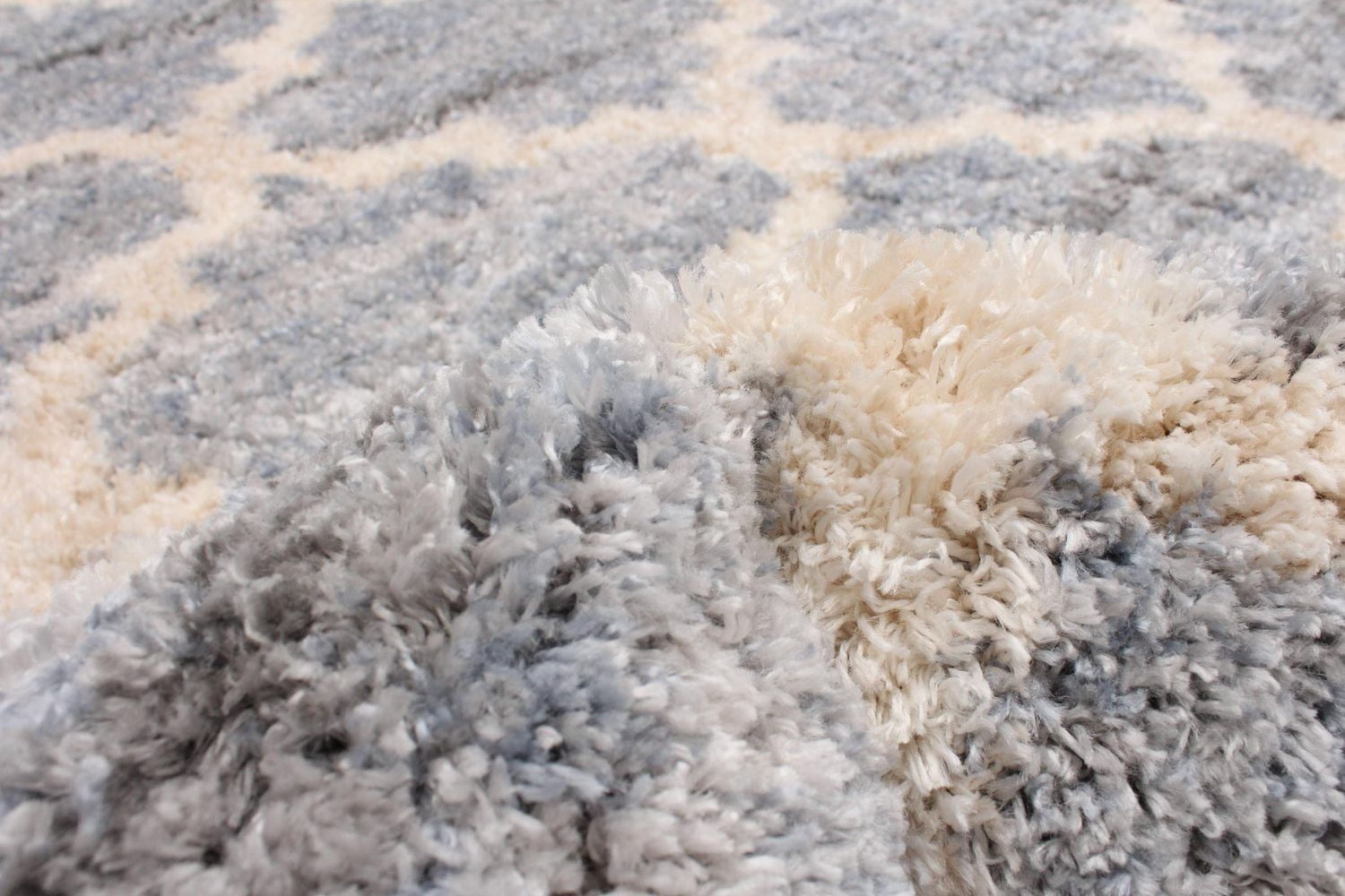 ECARPET Trellis Frise Moelleuse pour Chambre à Coucher, Collection Annica Ultra Douce et Pelucheuse